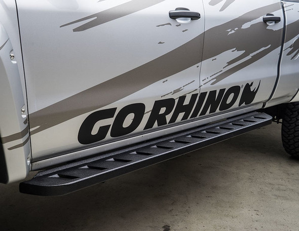 RealTruck Go Rhino 63451687PC RB10 Running Boards in Textured Black without Step for 20-25 Jeep Gladiator JT