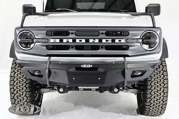 LoD Offroad BFB2102 Full Width Winch Front Bumper in Bare Steel for 21-25 Ford Bronco