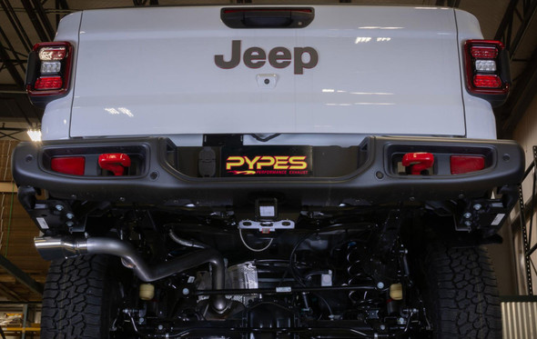 Pypes Performance Exhaust SJJ50SB 2.5" Cat Back Exhaust with Street Pro Muffler with Stainless Steel Exhaust Tip for Jeep Gladiator JT