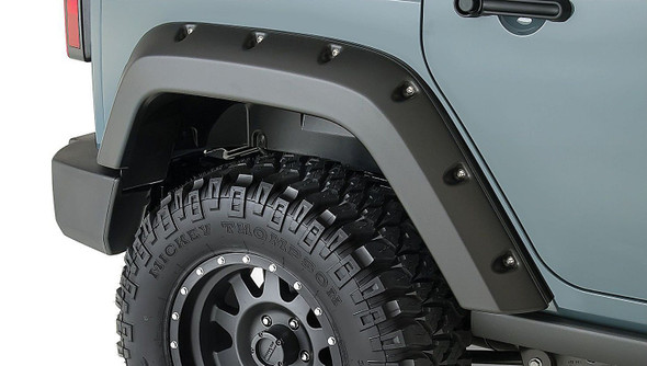 Bushwacker 10080-02 Factory Coverage 9.5" Width Rear Pocket Style Fender Flares for 07-18 Jeep Wrangler Unlimited JK 4 Door