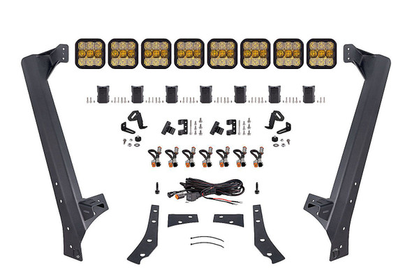 Diode Dynamics SS5 CrossLink Windshield Yellow Combo Lightbar Kit for 07-18 Jeep Wrangler JK