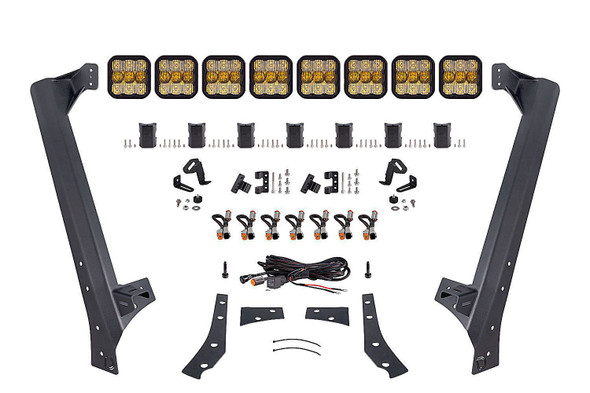 Diode Dynamics DD7224 SS5 CrossLink Windshield Yellow Combo Lightbar Kit Sport Kit for 07-18 Jeep Wrangler JK