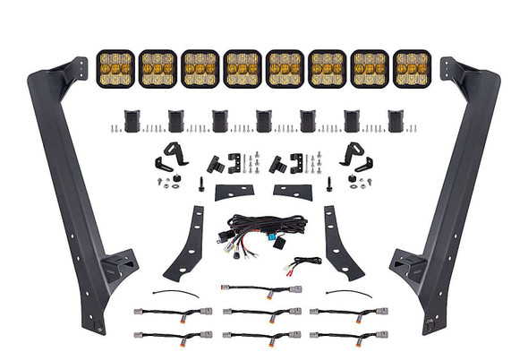 Diode Dynamics DD7267 SS5 CrossLink Windshield Yellow Combo Lightbar Kit Pro Kit for 07-18 Jeep Wrangler JK
