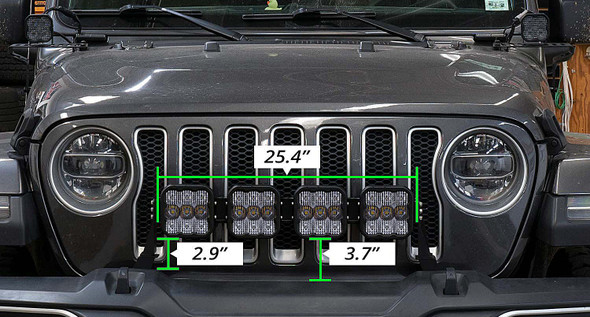 Diode Dynamics DD6825P Stage Series Grille Light Bracket Kit for 18-22 Jeep Wrangler JL
