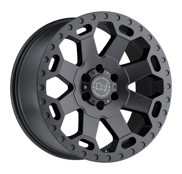 Black Rhino Hard Alloys 1780WAR355114G76 Warlord Wheel in 17x8 with 5.9in Backspace Matte Gunmetal for 87-06 Jeep Wrangler YJ & TJ