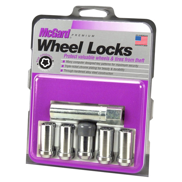 McGard 24130 Wheel Lock Set with Key 4 Piece in 3/4 & 13/16 Dual Hex Drive & Chrome Finish for Jeep CJ & Wrangler