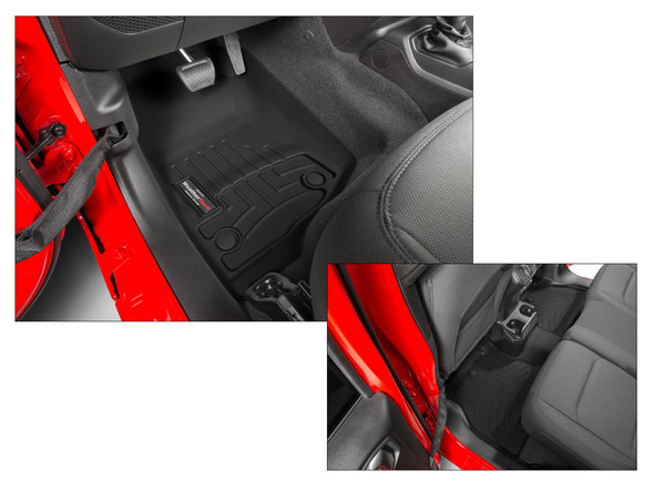 WeatherTech 441313-1-2 DigitalFit Front & Rear FloorLiners in Black for 18-25 Jeep Wrangler JL Unlimited