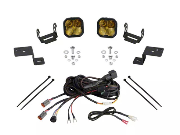 Diode Dynamics Stage Series SS3 Pro Backlit LED Ditch Light Kit; Yellow Combo - F150 Light Bar