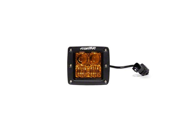 FCKLightBars P-4 3-Inch High-Output Amber LED Light Pods; Flood Beam - F150 Light Bar