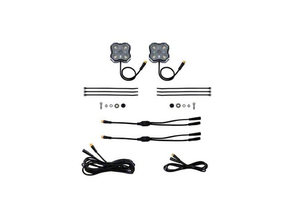 Diode Dynamics Stage Series Single-Color LED Rock Light; White Diffused M8; 2-Pack - F150 Accent Light