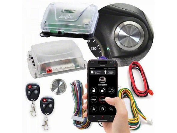 Billet Push Button Engine Start/Stop with Keyless Entry and Remote Start; Non-Illuminated - F150- Keyless Entry
