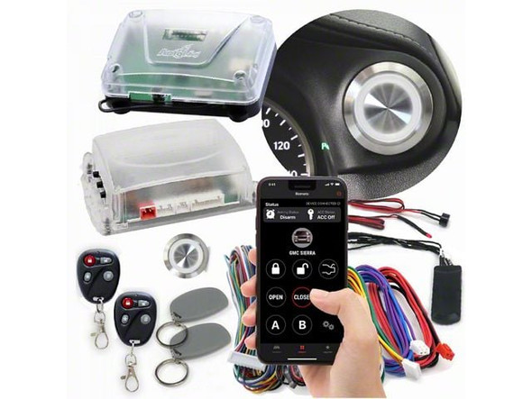 Billet Push Button Engine Start/Stop with Keyless Entry, Remote Start and RFID Kit; White LED - F150- Keyless Entry