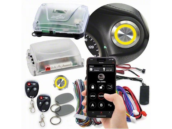 Billet Push Button Engine Start/Stop with Keyless Entry, Remote Start and RFID Kit; Yellow LED - F150- Keyless Entry