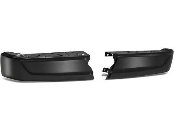 Rear Bumper End Caps; Not Pre-Drilled for Backup Sensors; Black - F150 - Front Bumper