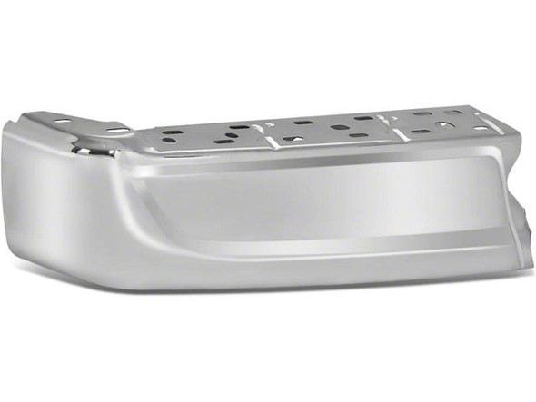 Rear Bumper End Caps; Not Pre-Drilled for Backup Sensors; Chrome - F150 - Rear Bumper