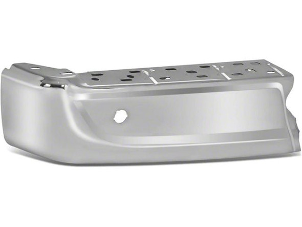 Rear Bumper End Cap; Pre-Drilled for Backup Sensors; Chrome; Driver Side - F150 - Rear Bumper