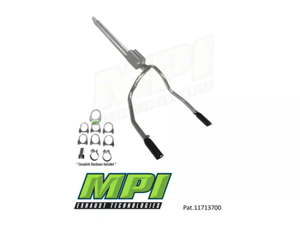 MPI Exhaust Technologies Stainless Steel Performance Series Clamp-On Dual Exhaust System with Black Tips; Rear Exit - F150 - Exhaust