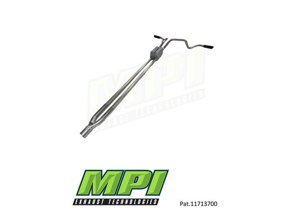 MPI Exhaust Technologies Stainless Steel Performance Series Clamp-On Dual Exhaust System with Black Tips; Side Exit - X50D - F150 - Exhaust
