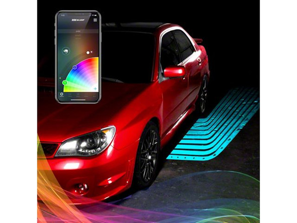 XK Glow CurbFX Bluetooth Waterproof 4-Piece LED Projector Welcome Light; Tatoo Style - Silverado 1500 Accent Lights