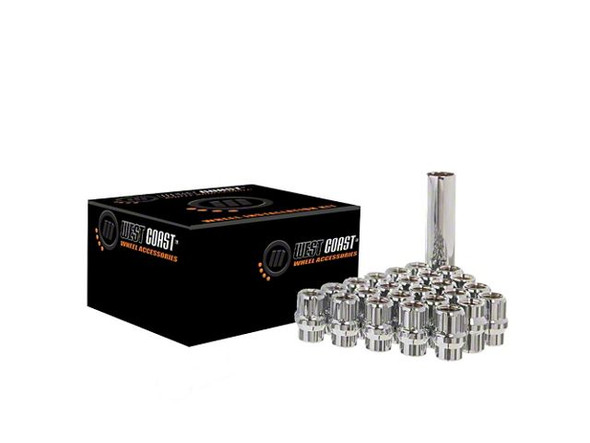 Chrome Open Acorn Spline ET Lug Nuts; M14x1.5; Set of 24 - Silverado 1500 Lug Nuts