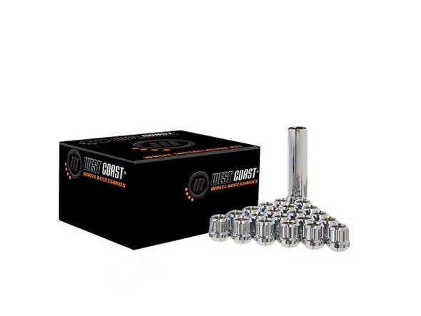 Chrome Open Acorn Spline Lug Nuts; M14x1.5; Set of 24 - Silverado 1500 Lug Nuts