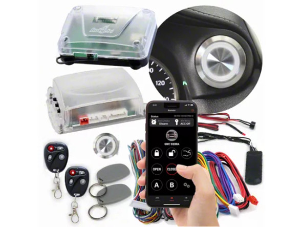 Billet Push Button Engine Start/Stop with Keyless Entry, Remote Start and RFID Kit; White LED - Silverado 1500 Remote Start Keyless