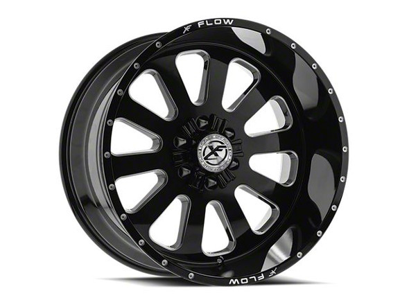 XFX Flow XFX-302 Gloss Black and Milled 6-Lug Wheel; 17x10; 12mm Offset - Silverado 1500 Wheels 2