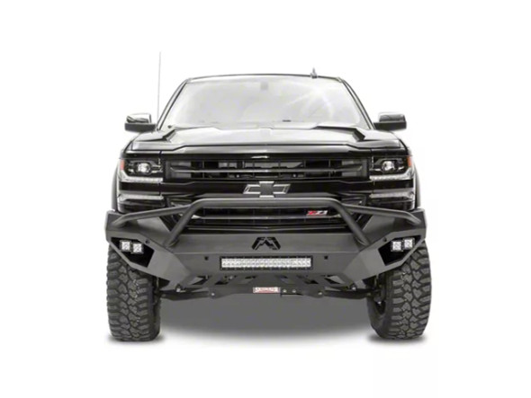 Fab Fours Vengeance Front Bumper with No Guard; Matte Black - Silverado 1500 Front Bumpers
