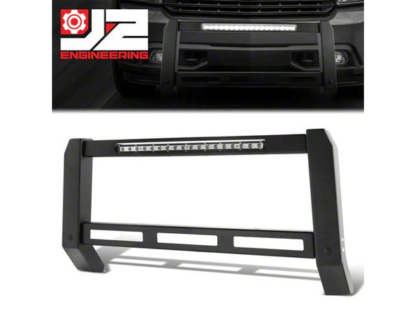 Modular Style Bull Bar with LED Light Bar; Black - Silverado 1500 Front Bumpers