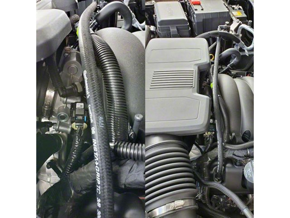 UPR Products Dual Valve Plug N Play Clean Side Oil Catch Can for Aftermarket Cold Air Intake; Black - Silverado 1500 Oil Catch Cans