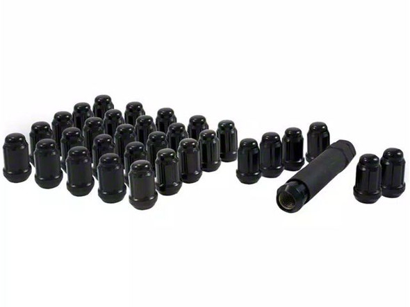 Black Closed End Spline Lug Nuts; M14 x 1.5; Set of 32 - S2500