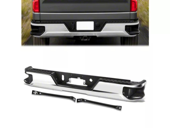 Rear Bumper; Not Pre-Drilled for Backup Sensors; Chrome - X40BGMCS1500