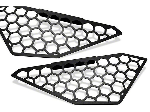 Fab Fours Vengeance Front Bumper Side Light Mesh Insert; Matte Black - GMCS2500