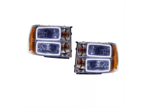 Oracle OE Style Headlights with ColorSHIFT Square Ring LED Halo; Chrome Housing; Clear Lens - GMCS2500