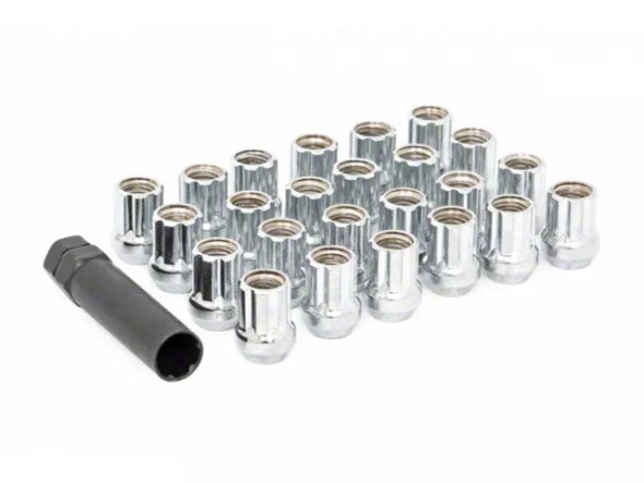 Rough Country Chrome Open End Style Lug Nut Kit; M14 x 1.5; Set of 32 - F250