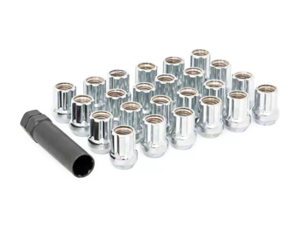 Rough Country Chrome Open End Style Lug Nut Kit; M14 x 1.5; Set of 24 - F250