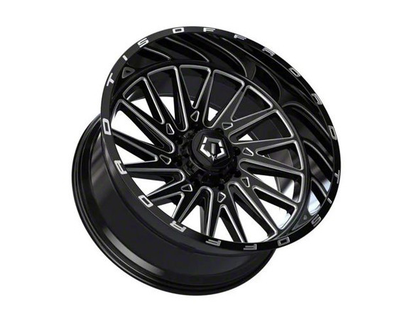 TIS 547 Gloss Black Milled 8-Lug Wheel; 20x9; 0mm Offset - F350
