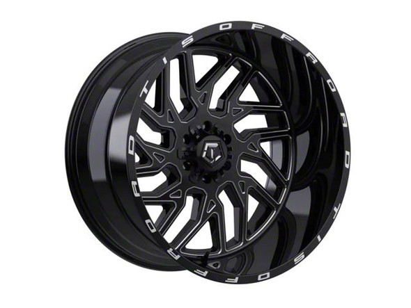 TIS 544 Gloss Black Milled 8-Lug Wheel; 20x10; -19mm Offset - F350