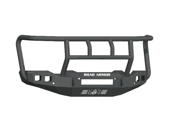 Road Armor Stealth Non-Winch Front Bumper with Titan II Guard; Textured Black - GMCS3500