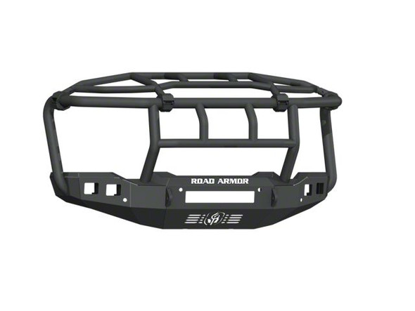 Road Armor Stealth Non-Winch Front Bumper with Intimidator Guard; Textured Black - GMCS3500