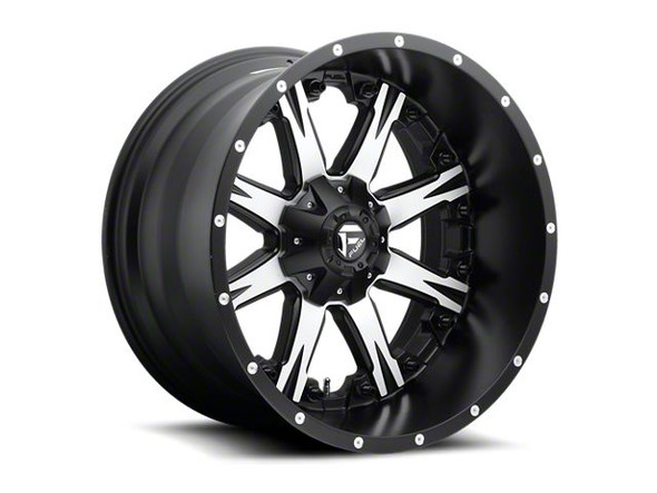 Fuel Wheels Nutz Matte Black Machined 8-Lug Wheel; 20x10; -12mm Offset - GMCS3500