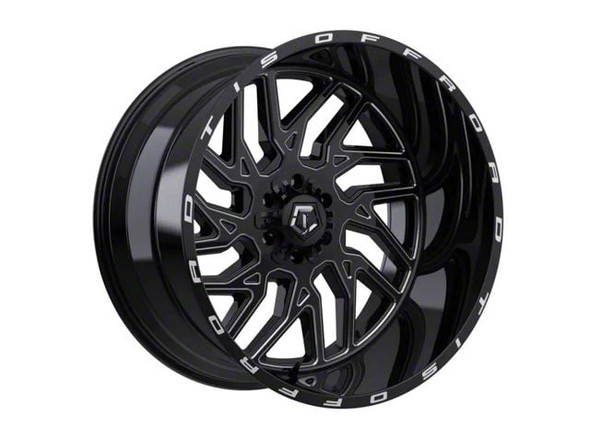 TIS 544 Gloss Black Milled 8-Lug Wheel; 20x10; -19mm Offset - XBDAGMCS3500