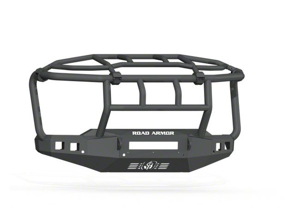 Road Armor Stealth Non-Winch Front Bumper with Intimidator Guard; Textured Black - S3500
