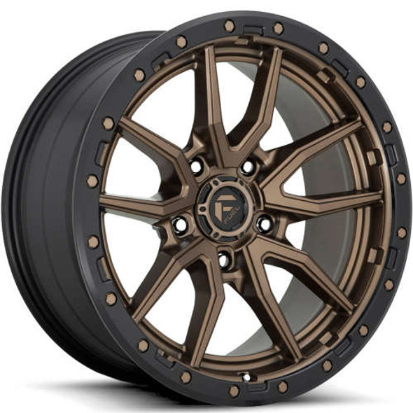 Fuel Offroad Wheels Rebel D681 Bronze with Black Lip 18x9 -12mm Offset 5x127 (5x5) | Fits Jeep Wrangler 07-Up and Jeep Gladiator