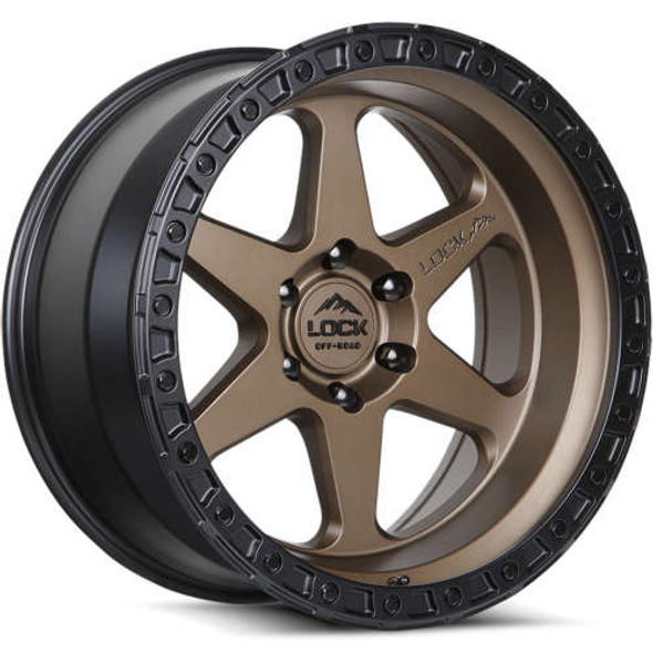 Lock Offroad Wheels Olympus Matte Desert Bronze With Matte Black Ring 20x9 0mm Offset 5x127 (5x5) | Fits Jeep Wrangler 07-Up and Jeep Gladiator
