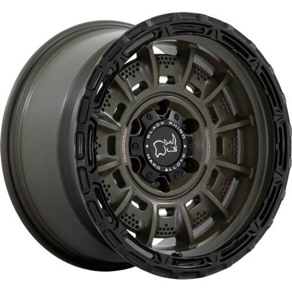Black Rhino Wheels Legion Olive Drab Green With Black Lip 20x10 -18mm Offset 5x127 (5x5) | Fits Jeep Wrangler 07-Up and Jeep Gladiator