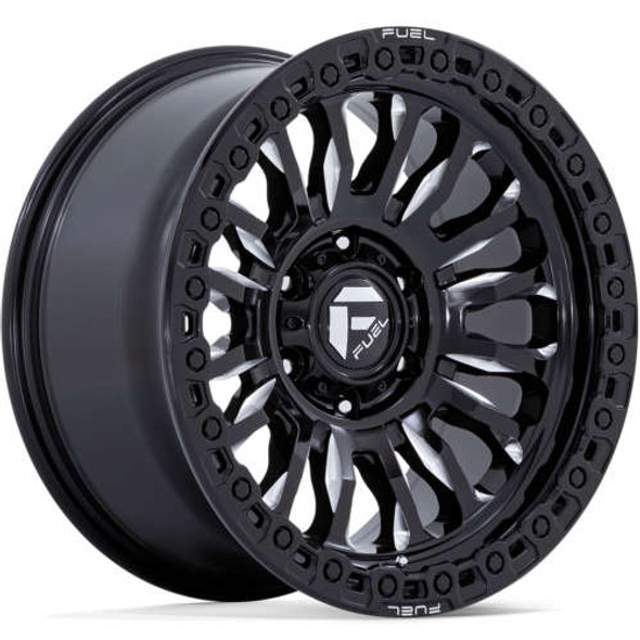 Fuel Offroad Wheels Rincon FC857 Gloss Black Milled 20x10 -18mm Offset 5x127 (5x5) | Fits Jeep Wrangler 07-Up and Jeep Gladiator