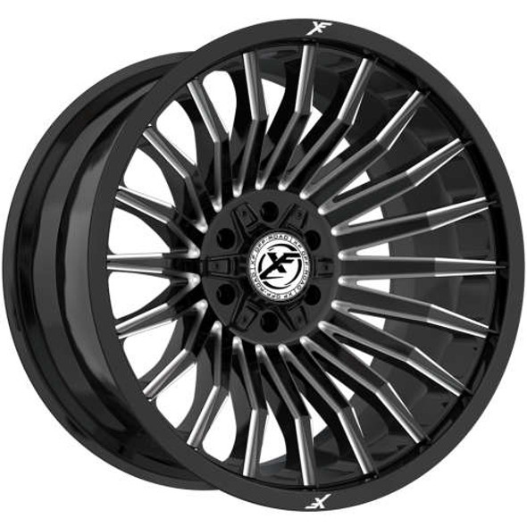 XF Offroad Wheels XF-231 Gloss Black Milled 22x12 -44mm Offset 5x127 (5x5),5x139.7 (5x5.5) | Fits Jeep Wrangler 07-Present and Jeep Gladiator