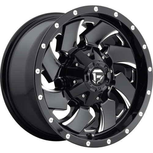 Fuel Offroad Wheels Cleaver D574 Gloss Black Milled 17x9 1mm Offset 8x165.1 (8x6.5)