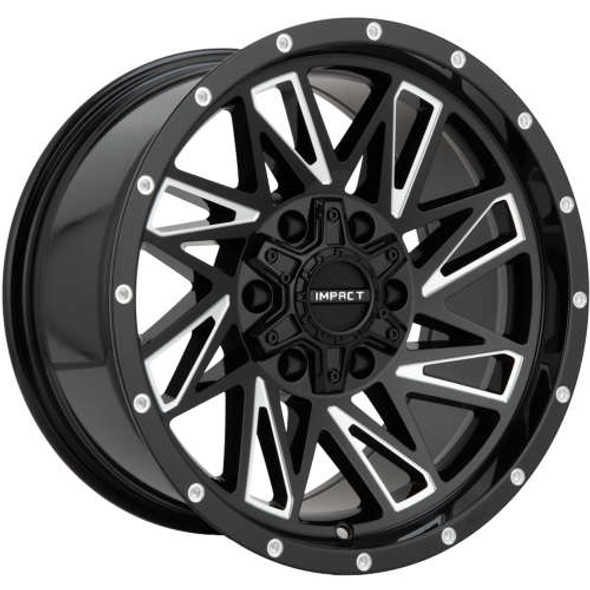 Impact Offroad Wheels 814 Gloss Black Milled 22x12 -44mm Offset 5x139.7 (5x5.5),5x127 (5x5) | Fits Jeep Wrangler 07-Present and Jeep Gladiator